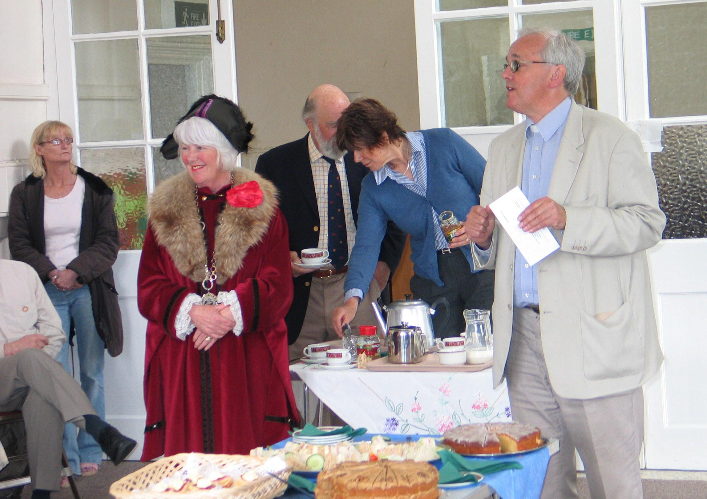 Celebrating the project completion.